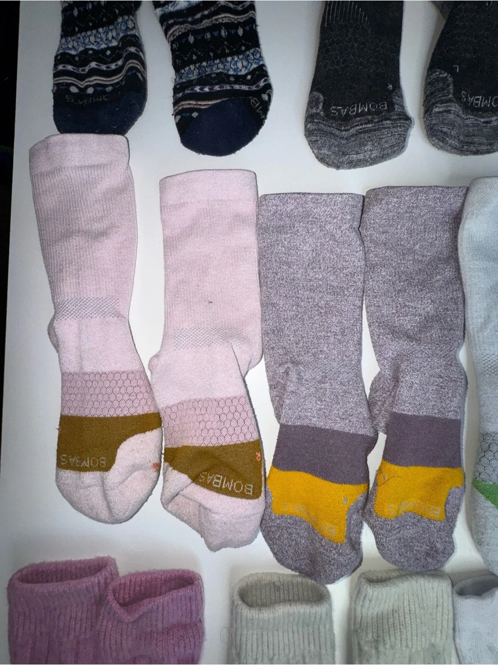 Lot of 10 Adult Medium Bombas Socks + 2 Non-Bombas Cable Knit Socks | Mixed